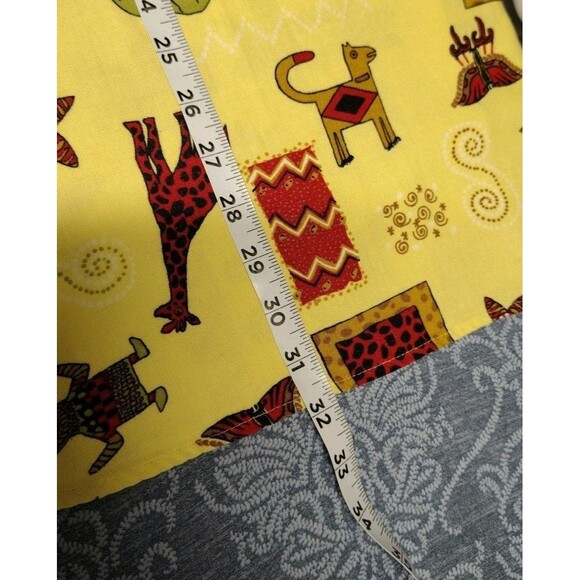 Vintage Connie Choi Mini Dress Size M Yellow Animals Sleeveless Tie - Picture 12 of 13